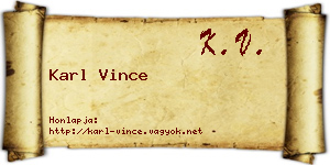 Karl Vince névjegykártya