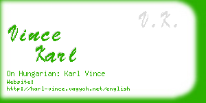 vince karl business card